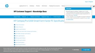 
                            5. HP Compaq Pro 6300 Small Form Factor PC Specifications - HP Support