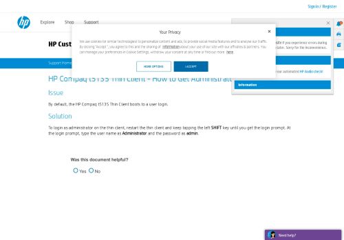 
                            1. HP Compaq t5135 Thin Client - How to Get Administrator Login Prompt