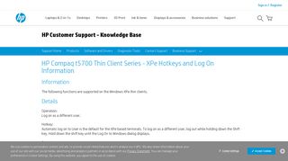 
                            2. HP Compaq t5700 Thin Client Series - XPe Hotkeys and Log On ...