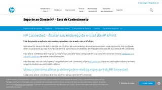 
                            7. HP Connected - Alterar seu endereço de e-mail do HP ePrint | Suporte ...