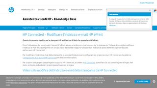 
                            6. HP Connected - Modificare l'indirizzo e-mail HP ePrint | Assistenza ...