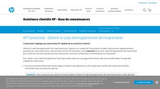 
                            7. HP Connected - Obtenir le code d'enregistrement de l'imprimante ...