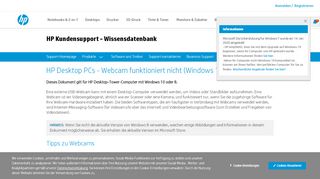 
                            11. HP Desktop PCs - Webcam funktioniert nicht (Windows 10, 8) | HP ...