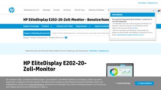 
                            6. HP EliteDisplay E202-20-Zoll-Monitor Manuais do usuário - HP Support