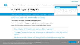 
                            3. HP ePrintCenter - HP ePrintCenter is Retired | HP® Customer Support