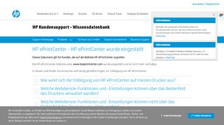 
                            4. HP ePrintCenter - HP ePrintCenter wurde eingestellt - HP Support