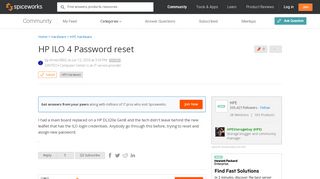 
                            11. HP ILO 4 Password reset - HPE Hardware - Spiceworks Community