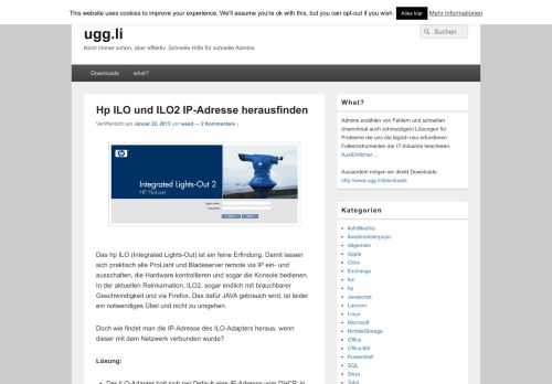 
                            9. Hp ILO und ILO2 IP-Adresse herausfinden – ugg.li