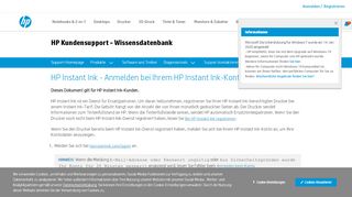 
                            1. HP Instant Ink - Anmelden bei Ihrem HP Instant Ink-Konto ... - HP Support