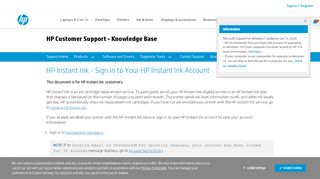 
                            2. HP Instant Ink - Signing In to Your HP Instant Ink Account ... - HP Support
