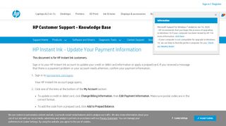 
                            8. HP Instant Ink - Updating Your Credit or Debit Card Information | HP ...