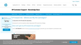 
                            7. HP Instant Ink - Where are My Ink Cartridges? | HP® Customer Support