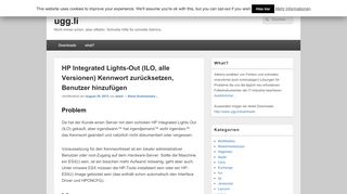 
                            11. HP Integrated Lights-Out (ILO, alle Versionen) Kennwort ... - ugg.li
