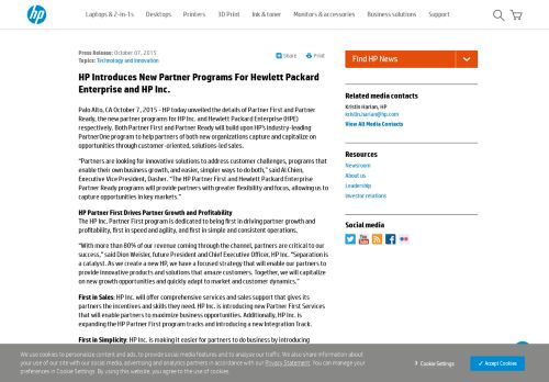 
                            4. HP Introduces New Partner Programs For Hewlett Packard Enterprise ...