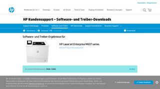 
                            8. HP LaserJet Enterprise M607 series - Treiber-Downloads | HP ...