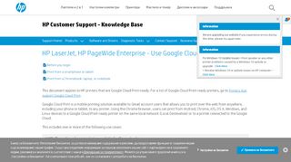 
                            6. HP LaserJet, HP PageWide Enterprise - Use Google Cloud Print | HP ...