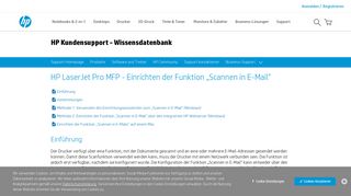 
                            1. HP LaserJet Pro MFP - Einrichten der Funktion „Scannen in E-Mail ...