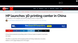 
                            12. HP launches 3D printing center in China | ZDNet