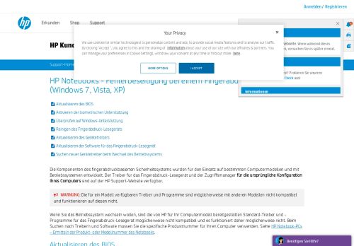 
                            10. HP Notebooks - Fehlerbeseitigung bei einem Fingerabdruck ...