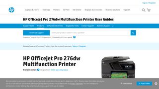 
                            1. HP Officejet Pro 276dw Multifunction Printer User Guides - HP Support