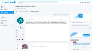 
                            9. HP PAVILION G7 Black Screen HELP | Tom's Guide Forum