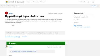 
                            7. Hp pavilion g7 login black screen - Microsoft Community