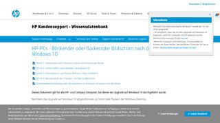 
                            10. HP-PCs - Blinkender oder flackernder Bildschirm nach dem Upgrade ...