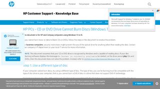 
                            12. HP PCs - CD or DVD Drive Cannot Burn Discs (Windows ...