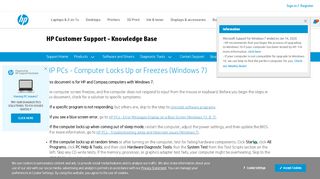 
                            9. HP PCs - Computer Locks Up or Freezes (Windows 7) | HP ...
