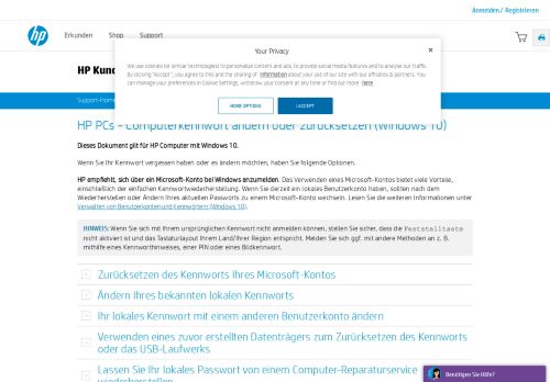 
                            11. HP PCs - Computerkennwort ändern oder zurücksetzen (Windows 10 ...