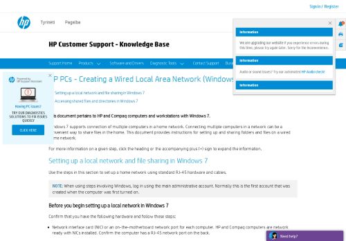 
                            12. HP PCs - Creating a Wired Local Area Network (Windows 7) | HP ...