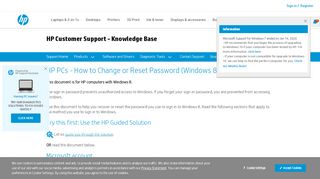 
                            7. HP PCs - How to Change or Reset Password (Windows 8) - HP Support