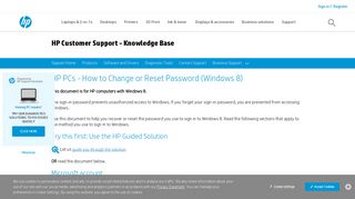 
                            5. HP PCs - How to Change or Reset Password (Windows 8) | HP ...