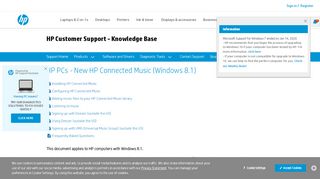 
                            4. HP PCs - New HP Connected Music (Windows 8.1) | HP® Customer ...