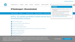 
                            13. HP PCs - PC mithilfe von McAfee LiveSafe Internet Security vor ...