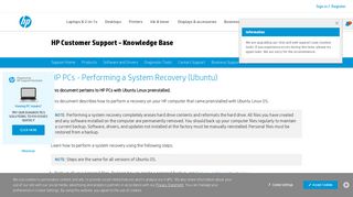 
                            3. HP PCs - Performing a System Recovery (Ubuntu) | HP® Customer ...