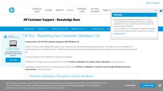 
                            9. HP PCs - Resetting Your Computer (Windows 10) | HP® Customer ...