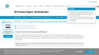 
                            1. HP PCs - The Computer Restarts Unexpectedly (Windows 7) | HP ...