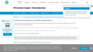 
                            13. HP PCs - Troubleshooting Windows Hello Face Recognition | HP ...