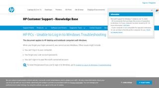 
                            1. HP PCs - Unable to Log in to Windows Troubleshooting - HP Support