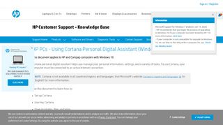 
                            13. HP PCs - Using Cortana Personal Digital Assistant (Windows 10 ...