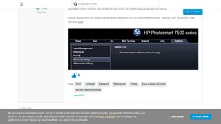 
                            6. HP Photosmart 7520 Default LOGON Username and Password - HP ...