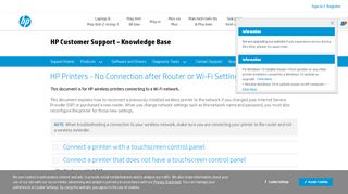 
                            12. HP Printers - No Connection after Router or Wi-Fi Settings Change ...