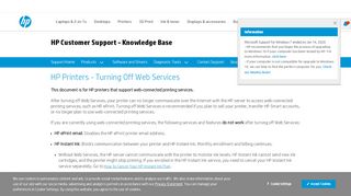 
                            9. HP Printers - Turning Off Web Services | HP® Customer Support