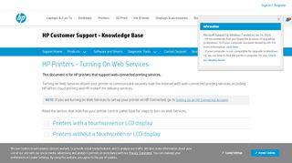 
                            2. HP Printers - Turning On Web Services | HP® Customer Support
