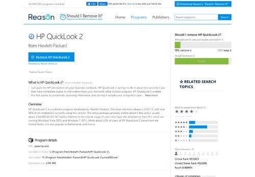 
                            2. HP QuickLook 2 by Hewlett-Packard - Should I Remove It?