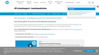 
                            1. HP skrivare - konfigurera ett HP Connected-konto | HP® kundsupport