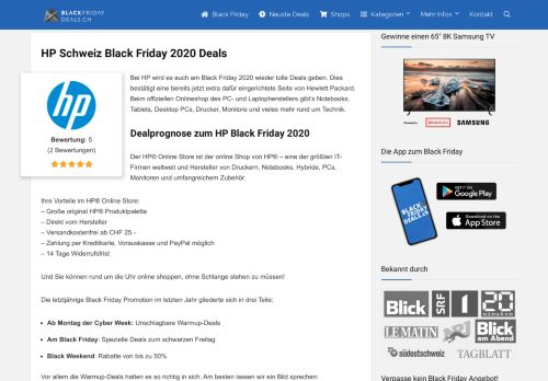 
                            9. HP Store Schweiz - Black Friday Schweiz