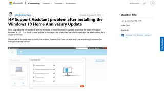 
                            7. HP Support Assistant problem after installing the Windows 10 Home ...