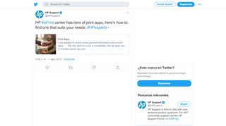 
                            8. HP Support on Twitter: 